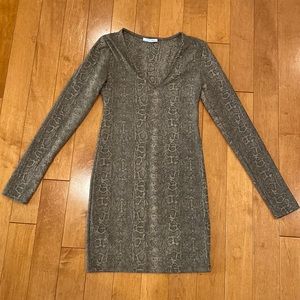 Zara Animal print fitted mini dress. Size Small